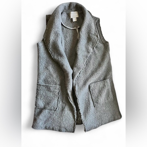Tahari Black Womens Wool-blend long vest size large - Picture 1 of 7